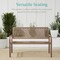 Best Choice Products Indoor Outdoor Steel Garden Bench w/ Geometric Backrest, Foot Levelers